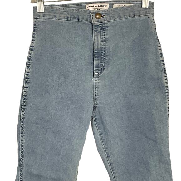 American Apparel Denim The Easy Jean Light Blue Wash Stretch High Waist sz Small - Picture 6 of 10